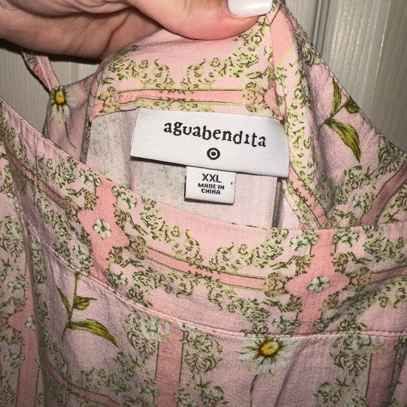 Agua Bendita for target women’s pink Floral Mini Dress w pockets XXL summer - Picture 5 of 11